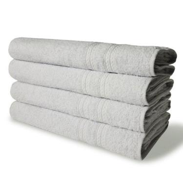 Imagem de Kit 4 Toalhas De Banho 430g/m² Grande Super Grossa 80x150cm Itália Soft Branco