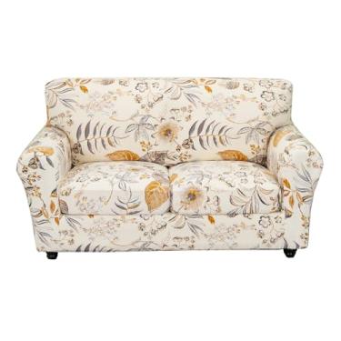 Imagem de KRFOONN Capas Elásticas Para Sofá De 3 Peças, 2 Sofás Acolchoados, Capa Dois Lugares Estampada Com Assento Separado, Protetor Lavável Móveis (Sofá Lugares, Cor 32)