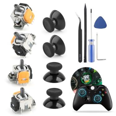 Imagem de YWLRONG Pacote Com 4 Joysticks Para Xbox One S/X, Joystick De Efeito Hall, Substituição One/One S, Módulo Sensor Analógico 3D, Acessórios Controle Polegar, Peças Ferramentas Reparo