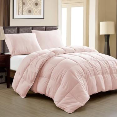 Imagem de Edredom Toque de Plumas Dupla Face, Microfibra Plumage Liso Quadriculado (Rose, Casal)