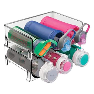 Imagem de Organizador de garrafa de água empilhável de plástico mDesign, 2 pacotes – Fumaça, Smoke Gray, 8 x 11.3 x 4