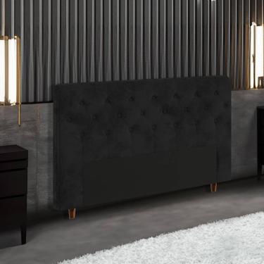 Imagem de Cabeceira para Cama Box King Size Portobel Marcela com Revestimento em Suede