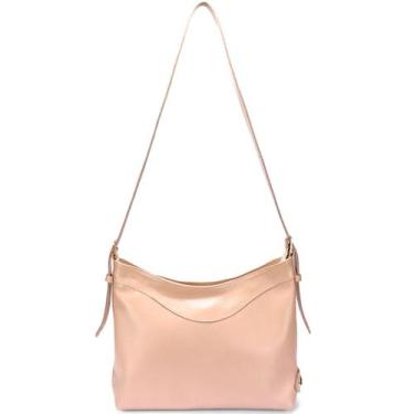 Imagem de Bolsa Feminina em Couro Legitimo Nude Rosê Ombro e Transversal Média E