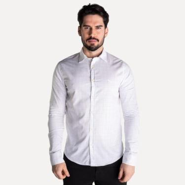 Imagem de Camisa Acostamento Casual Xadrez Branca, G