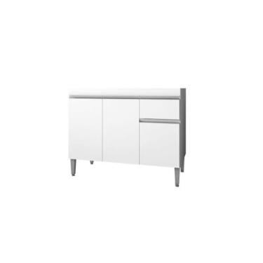 Imagem de Gabinete de Pia Armário Tatiane 100cm Branco S/Tampo - AJL Móveis