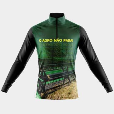 Imagem de Camisa Manga Longa O Agro Não Para Proteção Uv Respirável Zíper Agro B