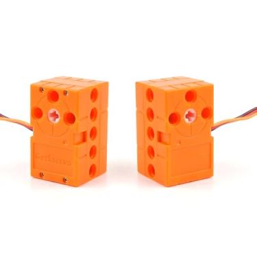 Imagem de Rcmall 2PCS Geekservo Programmable Building Block Servo Motor, 360 Degree Rotation, 2P/3P Wire, Compatible with Microbit Raspberry Pi (0.7KG Fast Speed Servo)