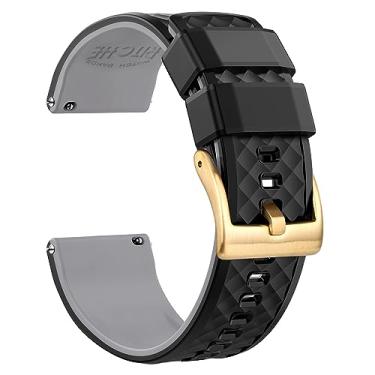 Imagem de Ritche Pulseiras masculinas de silicone para presente de Natal, 18 mm, 20 mm, 22 mm, 24 mm, presente de elefante branco, meias masculinas, preto/cinza/dourado, 24MM, Moderno