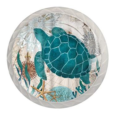 Imagem de NEWzone Pacote com 4 puxadores de gaveta de armário de maconha folha de maconha puxadores de vidro de cristal de forma redonda puxadores para armário de cozinha, armário, porta de armário com parafusos, 35 mm