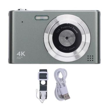 Imagem de Câmera digital Câmera de viagem com compacta de 48mp 4K 48MP com tela IPS de 2,4 polegadas IPS Anti Shake de gravação de vídeo Flash para fotografia ao ar livre (Verde)