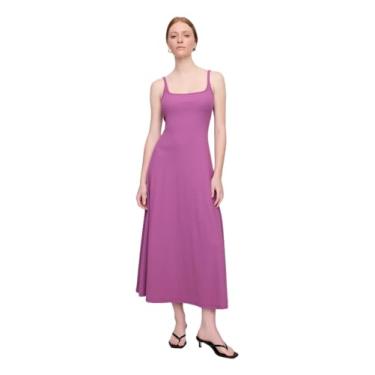 Imagem de GAP Vestido midi de malha evasê canelado, Orquídea Cattelya 183223, PP
