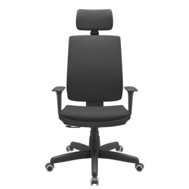 Imagem de Cadeira Office Brizza Soft Aero Preto RelaxPlax Com Encosto Cabeça Bas