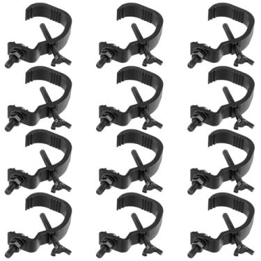 Imagem de MAHIONG 12 Grampos De Treliça Reforçados, Iluminação Palco Em Liga Alumínio, Adequados Para Par Projetores 30-51Mm (1,1-2,0"), Carga Máxima 40 Lb, Preto