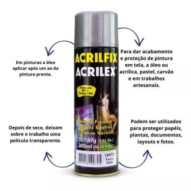 Imagem de Verniz Spray Fixador Acrilex Acrilfix Fosco 300ml .