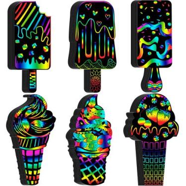 Imagem de Raspadinhas de sorvete redondas e engraçadas Rainbow Summer Kids 60 un