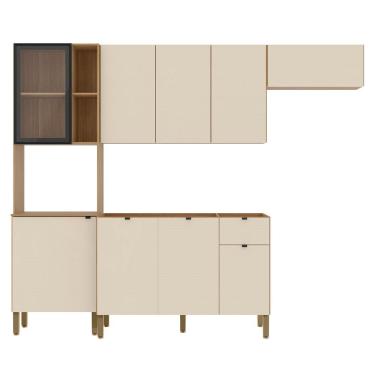 Imagem de Cozinha Compacta Balcão Sem Tampo Laura Plus Soft/freijó Z06 - Mpozenato