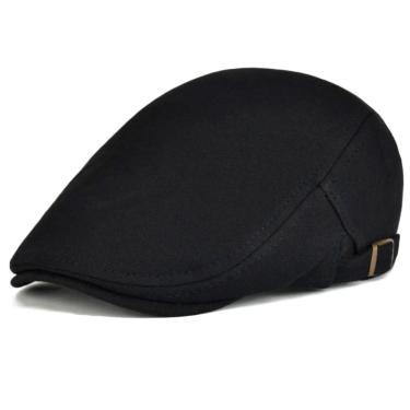 Imagem de Boina De Algodão Design Basico Liso Casual Unissex Ajustavel Preto