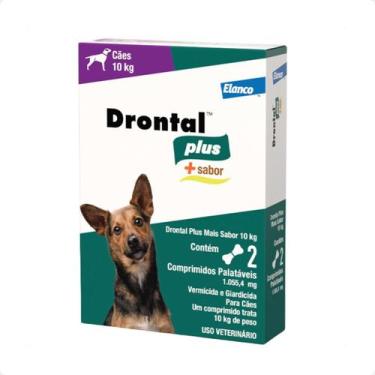 Imagem de Drontal Plus Cães 10Kg Elanco - 2 Comprimidos