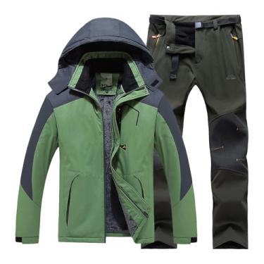 Imagem de Conjunto De Jaqueta E Calças De Esqui Para Homens Acolchoado De Inverno Espesso Quente Plus Size Conjunto De Jaqueta E Calças De Esqui Jaqueta De Neve De Inverno Ao Ar Livre À Pr, 032, XXL