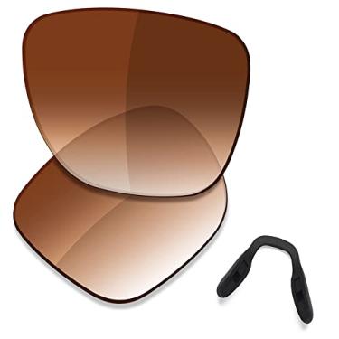 Imagem de SAUCER Lentes de reposição premium e protetores de nariz para óculos de sol Oakley Crossrange XL OO9360 High Defense - Marrom dégradé