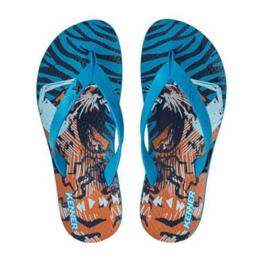 Imagem de Chinelo Kenner Summer Music Masculino - Azul e Laranja - 40