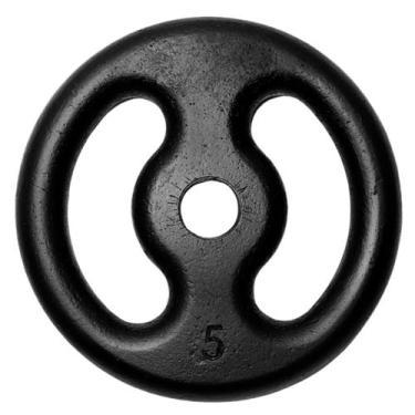 Imagem de Par de Anilhas 5 Kg Furo 31 mm Treino Casa Academia Pintura Premium Fe