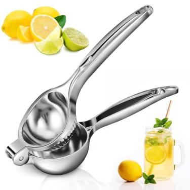 Imagem de Espremedor de limão de aço inoxidável – espremedor de frutas cítricas manual | Prensa cítrica segura para lava-louças | Durável, resistente à corrosão e ergonômico | Extração máxima sem esforço de