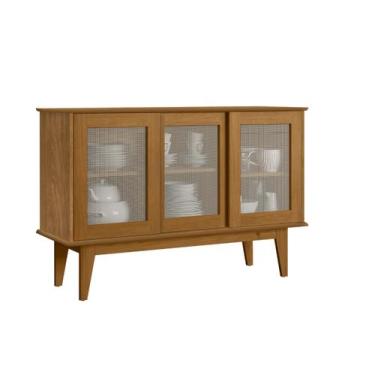 Imagem de Aparador Buffet 3 Portas De Correr MDF/MDP/PINUS Moderno Retrô Resiste