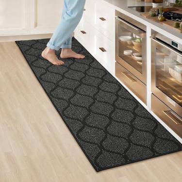 Imagem de COSY HOMEER Tapete de cozinha antiderrapante lavável 61 cm x 180 cm, tapetes absorventes de cozinha para chão, tapetes de corredor para chão de cozinha, tapete de pia de cozinha 100% polipropileno