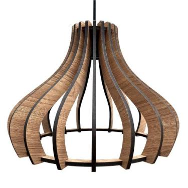 Imagem de Luminária Teto Bivolt Sala Mesa Bancada Moscou 20H Carvalho - Caroá, B