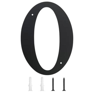 Imagem de Números de casa super grandes de 28 cm, números de endereço modernos com acabamento preto elegante números placa de metal sólido para placa de porta para casa portão edifício loja caixa de correio (0)
