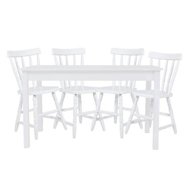 Imagem de Mesa De Jantar Ditália Com 4 Cadeiras Ja-225 Branco