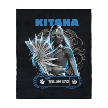 Imagem de Cobertor Mortal Kombat Silk Touch – Kitana Learn Respect, lã ultramacia, pelúcia e leve, 127 x 152 cm