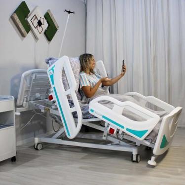 Imagem de Cama Hospitalar Motorizada 8 Movimentos Elétrica Luxo com Colchão D33 Para Idosos Conforto e Segurança