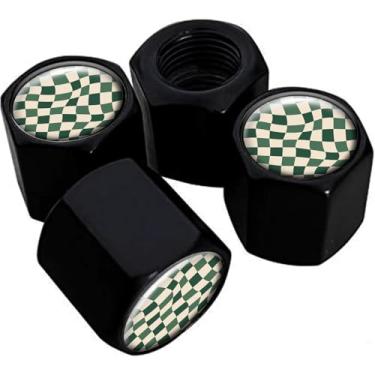 Imagem de Tampas de haste de válvula de pneu de metal, pacote com 4, tampas de haste de roda de carro, tampas de válvula de ar universais de alumínio para carros, caminhões, SUVs, bicicletas, motocicletas