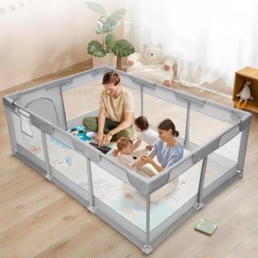 Imagem de Cercado Para Bebês Chiqueirinho Playground Infantil Grande Desmontável e Resistente – Ideal Para Meninos e Meninas - CERCADINHO -180x150x68- MJ BRANDS