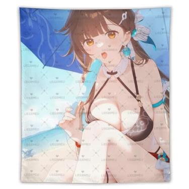Imagem de LIEGBMEU Sexy Bikini Hot Anime Girl Tapeçaria 127.0 cmx152.4 cm Interior Exterior Wall Quilt Art Decoração de Tapeçaria Caprichosa, Aa095