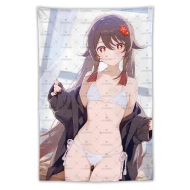 Imagem de LIEGBMEU Sexy Bikini Hot Anime Girl Tapeçaria 101.6 cm x 152.4 cm Interior Exterior Wall Quilt Art Decoração de Tapeçaria Caprichosa, Aa073