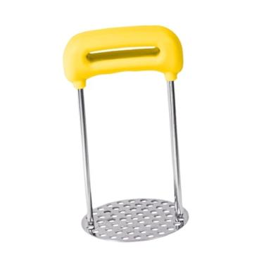 Imagem de IEUDNS Amassador de batata, espremedor de alimentos, utensílios de cozinha, espremedor manual de purê de batata para vegetais, frutas, batatas, ervilhas e, Amarelo