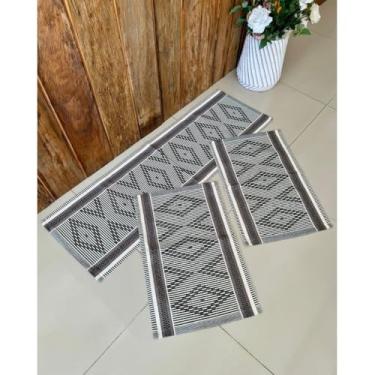 Imagem de Kit Cozinha 3 Peças Zurich Tear Artesanal (Preto e café c/leite)