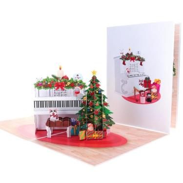 Imagem de Cartão comemorativo iGifts And Cards Happy Holidays Cats & Piano