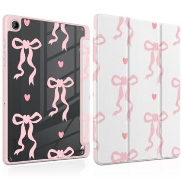 Imagem de MEEgoodo Capa para Samsung Galaxy Tab A9 Plus 27.9 cm 2023 com suporte para caneta S, capa para tablet com revestimento traseiro de acrílico transparente + suporte de três dobras + despertar/hibernar