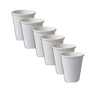 Imagem de Copo De Papel Branco 120Ml Biodegradável 55 U - Kit 6
