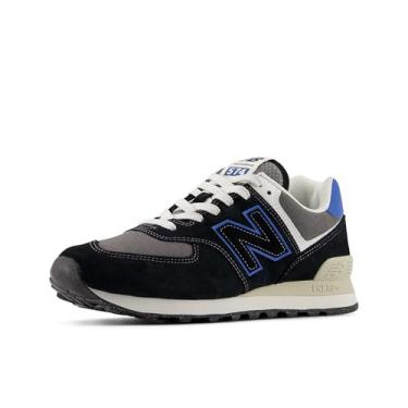 Imagem de New Balance Tênis unissex adulto 574 V2, Ágata preta/azul, 13.5 Women/12 Men