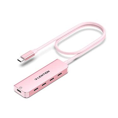 Imagem de LENTION Hub USB C, cabo longo de 2 m, adaptador multiporta USB C, 4 portas USB 3.0 (tipo USB-C, 5 Gpbs), porta USB C alimentada, compatível com MacBook Pro, iMac, iPad Pro, iPhone 15/15 Pro e mais