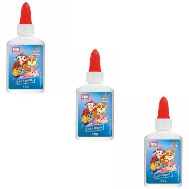Imagem de 3X COLA BRANCA LÍQUIDA ESCOLAR PATRULHA CANINA 40G - TRIS