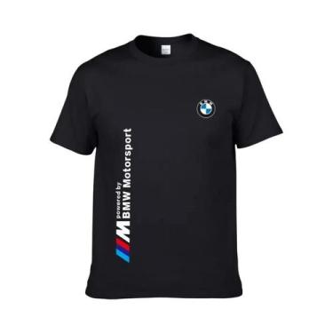 Imagem de Camiseta Unissex De Algodão BMW Verão Clássico Logotipo Estampado Moda