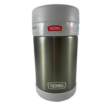 Imagem de Pote Térmico Marmita Thermos Comida Andes Cinza Colher 470Ml