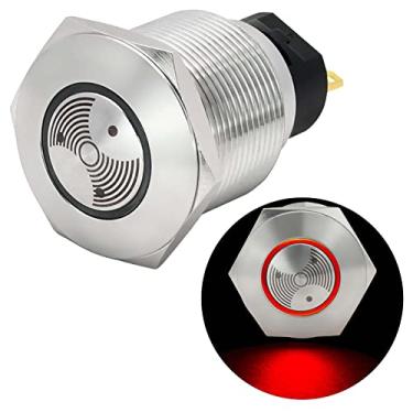 Imagem de ZJWZJH Alarme Sonoro Led Vermelho, Luz Indicadora de 22 Mm, Led de Metal Em Aço Inoxidável, 12 Vcc, Furo de Montagem de 7/8" com Som de 85 Db J22-Bzl