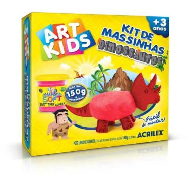 Imagem de Massa para Modelar Criativa ART KIDS Dinossauro 3 Vermelho - Acrilex